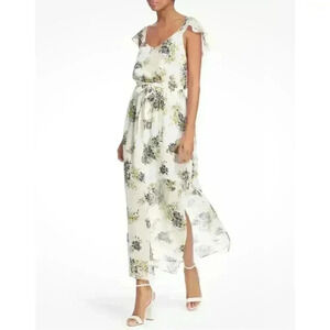 JOIE 'Astilbe' Floral Print Silk Maxi Dress, Porcelain, Size M